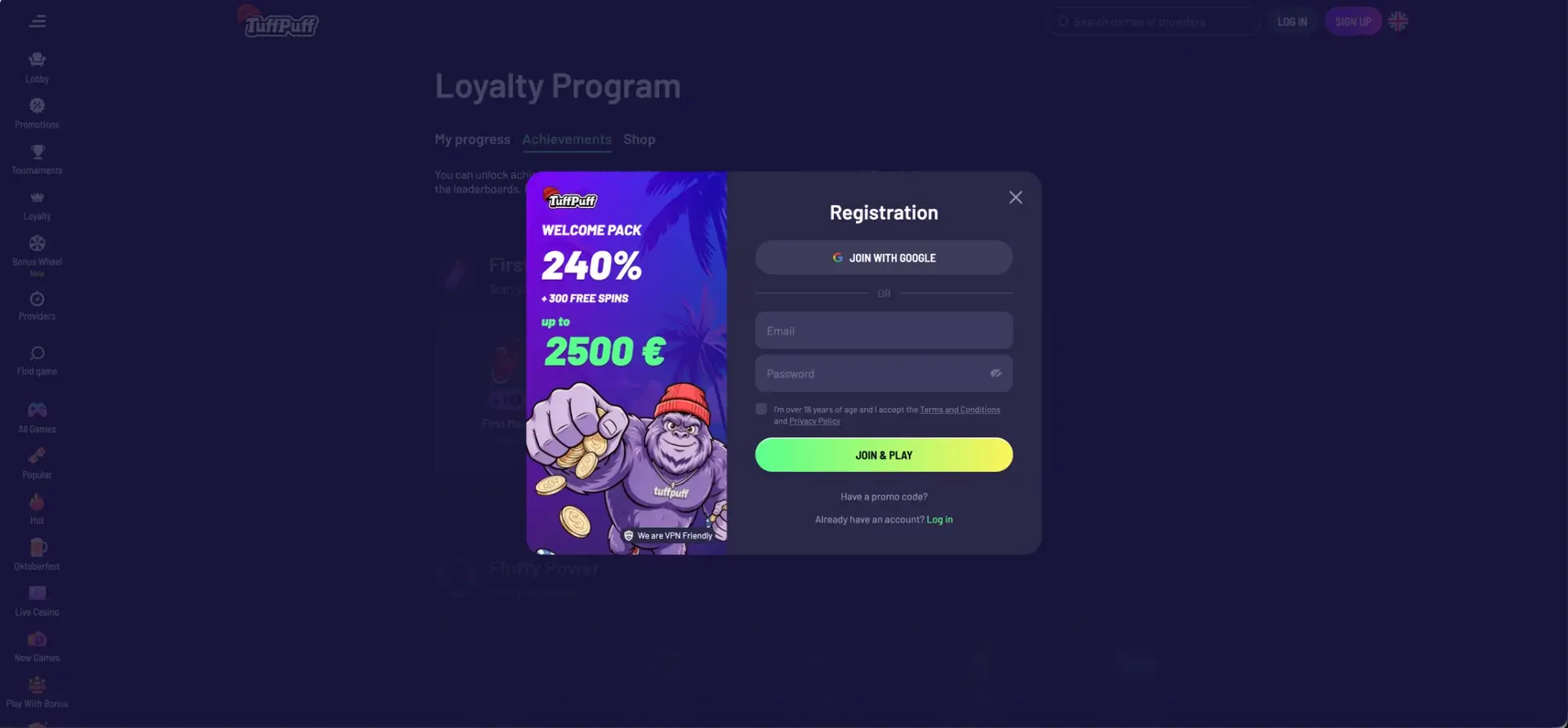 Tuffpuff registration form